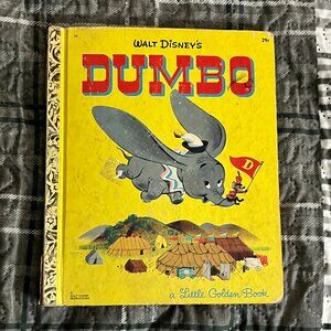 WALT DISNEY Dumbo Little Golden Book Vintage Childrens Hardcover Storybook 29c